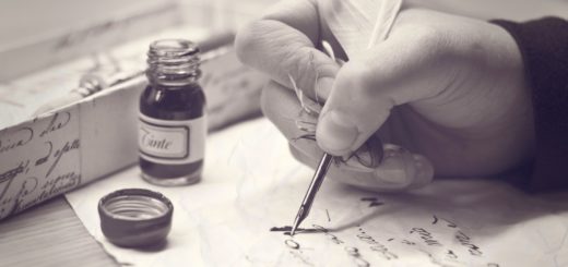 Экзамен, перо и чернила, черно-белое фото