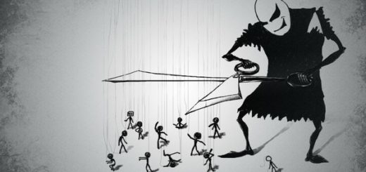 Вражда, черно-белая картинка