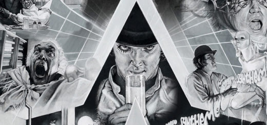 Заводной апельсин, черно-белое фото