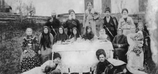 семья казаков, Тихий Дон, черно-белое фото