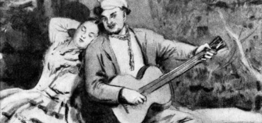 иллюстрация к пьесе Островского "Гроза": Варвара и Кудряш