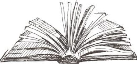 раскрытая книга на столе